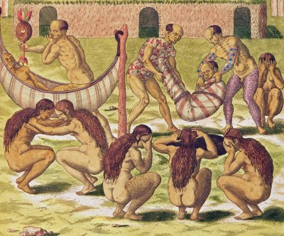 Americae Tertia Pars, The Little King Pipo Jep Wasu Returns Home Sick (page 371) by Theodore de Bry